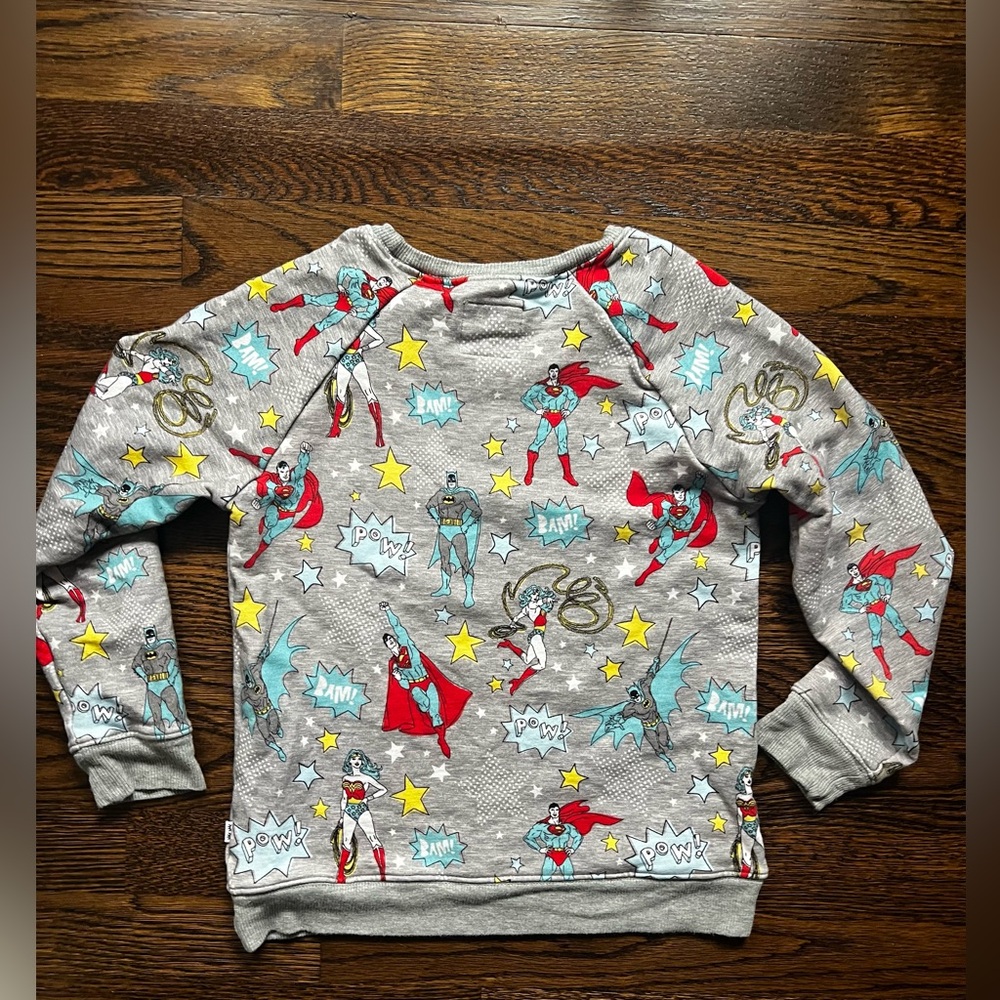 Little Sleepies Play Collection Justice League Super Heroes Sweatshirt size 7 - Picture 3 of 5